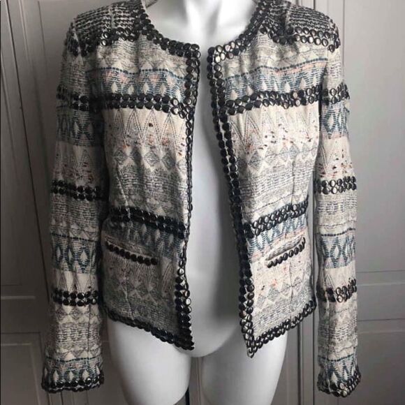 JULIE BRANDT STUDDED BLAZER, SIZE 40 - Picture 2 of 9